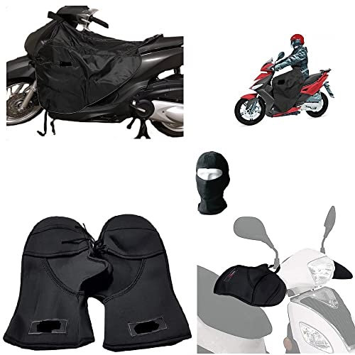 Compatible con KYMCO Agility 125 R12 Cubierta PIERNAS Impermeable Manta TÉRMICA + Funda Manos PERILLAS Universal para Scooter