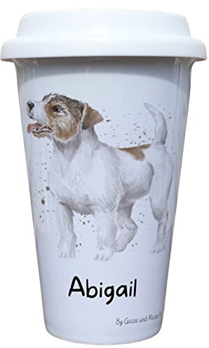 Jack Russell Travel Mug Personalised - Gift for Dog Owners & Lover - Personalised Dog Thermal Ceramic Insulated Travel Mug