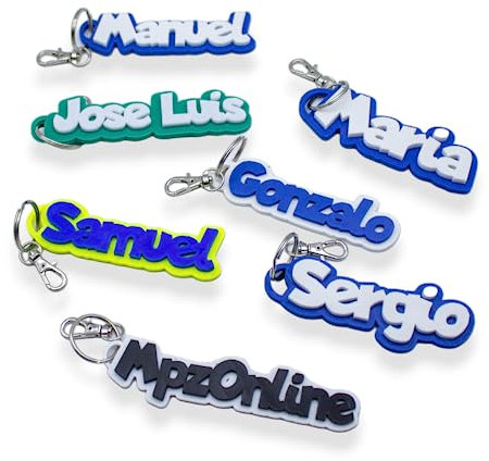 MPZONLINE Porte-clés personnalisé avec nom imprimé 3D, multicolore, XL