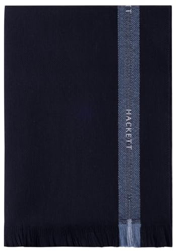 Hackett London Herren Selvedge Scarf Schal, Blue (Navy), One Size