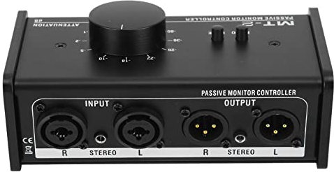 Leapiture Passiver Monitor-Controller, Passiver Studio-Monitor-Controller Mit XLR- Und 3,5-mm-Schnittstelle, Großer Lautstärkeregler, Stummschaltung, Passiver Stereo-Lautstärkeregler