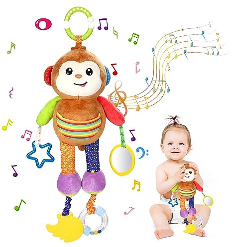 Venditer Giocattolo per Passeggino, Giochi Neonato 0 3 6 9 Mesi, Gioco Passeggino Neonato Spirale Passeggino, Appeso Sonagli Giocattolo della Peluche da Appendere per Carrozzina Culla, Regalo Bambini