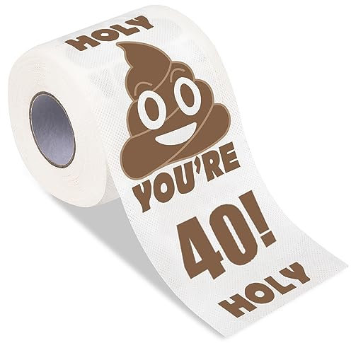 Qpout Vous êtes 40 Papier Toilette Imprimé Cadeau de Bâillon, Meilleur ami Cadeaux d’anniversaire Fantaisie Papier toilette Rouleau Gag Cadeaux, Joyeux 40e anniversaire Papier toilette drôle Prank