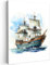 MuchoWow© Leinwand Bilder 50x70 cm Wanddeko Wohnzimmer Aesthetic Room Decor Deko Zimmer Wandbilder Modern Fotogeschenke Maritime - Schiff - Alt - Segel - Meer - Wasser - Natur - Maritim