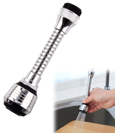 Peut Pivoter De 360 Degrés Economiseur D'eau Pour Robinet,Rallonge de Robinet de Cuisine,Extension Mousseur Robinet,Filtre Eau avec 2 Modes de Mousseur Economie Eau,pour Douchette Evier Cuisine