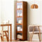 ARMERI Schmaler Aufbewahrungsschrank, Bücherregal mit 5 Regalen, Bücherschrank, Vorratsschrank, Bambus Bauernschrank mit Türen für Wohnzimmer, Schlafzimmer, Küche,172×40cm/67.7×15.7in