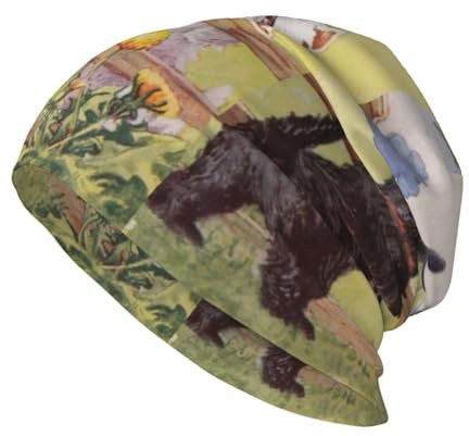 EgoMed Totenkopfmütze, Strickmütze, Sturmhaube aus Polyester, Slouchy Beanie-Mütze, Laufmütze, Scottish Terrier Dog West Highland Terrier