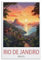 PuPLuM Rio De Janeiro Vintage-Reiseposter Sonnenuntergang, Brasilien, 60 x 90 cm, Leinwand, Wandkunst, Poster für Wohnzimmer, Dekoration, Gemälde für Heimdekoration