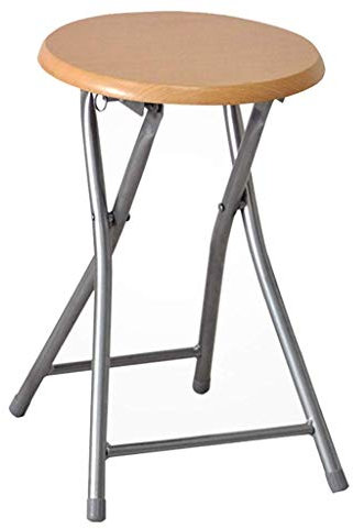 NSIBAN Bar usw. - Klappbare Trittstufe, tragbarer Hocker, Schuhhocker, Fußhocker, Tritthocker, verstellbare Fußstütze, zusammenklappbar, rund, Holz-Haushaltsstütze