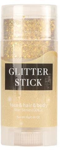 Bâton de Paillettes pour le Corps doré, Gel pailleté Imperméable pour les Lèvres, les Yeux, les Cheveux et le Corps Gel pailleté pour le Visage à Paillettes Holographiques