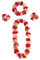 duoyif Hawaiiketten Hawaii Blumen Kette Blumenketten Hawaiian Kette Haarband Armbänder Hula Lei Hawaiiketten Blumenkette Für Cheerleading Fußball Jubelnde Sportspiele Strandpartys (N rot weiß)