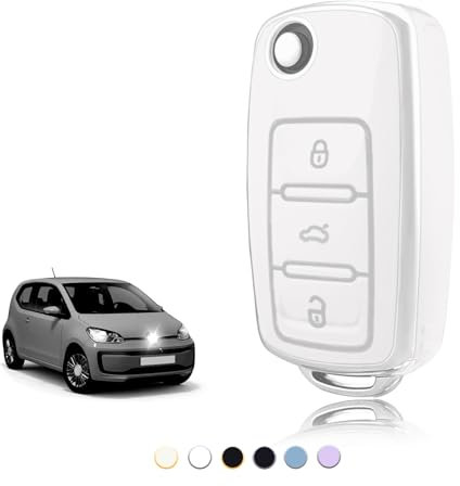 TOOMUME Schlüsselhülle TPU, Autoschlüssel Hülle Passt für VW Volkswagen Golf 4/5/6 Polo Up Jetta Caddy Beetle Multivan T5 Seat Ibiza Leon Skoda Fabia, Schlüsselcover Schutz Schlüsselgehäuse - Flip Key