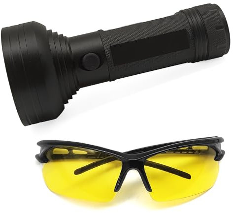 Herramienta de detección de fugas de aire acondicionado, linterna LED Pro 68 con lentes de protección UV, herramienta profesional para coche, kit de detección de fugas de tinte UV AC