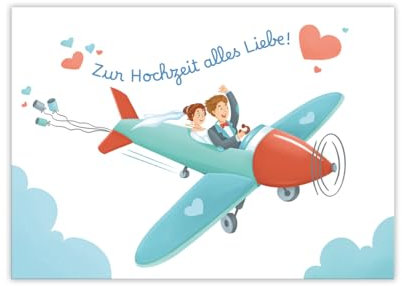 Hochzeitskarte (XXL -Format A4) Karte zur Hochzeit mit Umschlag Klappkarte große Grußkarte Glückwunschkarte zur Trauung Glückwunsche zur Hochzeit