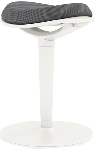 HOMCOM Sitzhocker, ergonomischer Bürohocker, 56,5-71,5 cm höhenverstellbar Arbeitshocker, Drehstuhl für Büro, Arbeitszimmer, Mesh, Grau