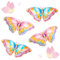 Schmetterling luftballon,4 bunte schmetterlinge deko luftballons geburtstag, einschließlich 2 blaue schmetterling ballon,2 rosa luftballon schmetterling, Für kindergeburtstag deko, Hochzeiten