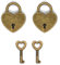 QLEUIFT Ensemble 2 pièces Cadenas décoratif Vintage avec clé en Forme de cœur, Utilisé pour Les Petites boîtes et Les Livres Classiques， 3,9 x 3 x 0,7 cm, Bronze