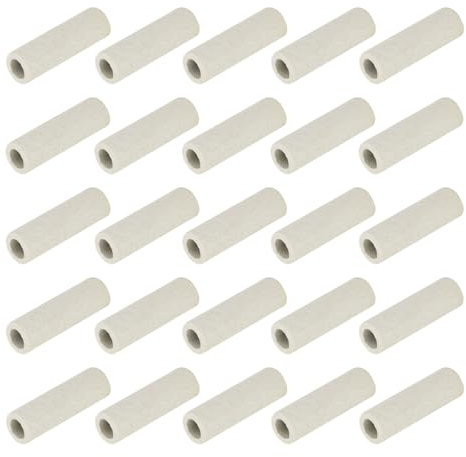 sourcing map 50pcs 6mm Dia Ceramic Tube Insulated Electronic Wire Bundle Heat Insulation Protection Single Bore,9mm x 30mm