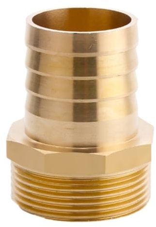 MOUMOUTEN Raccordo portagomma in ottone da 1-1/2, filettatura maschio, giuntatrice per metalli, giuntatrice per tubi flessibili, adattatore per aria, acqua e olio (spessore 38 mm)