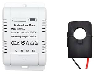 Interruttore Magnetotermico, Contatore di energia Wi-Fi Tuya bidirezionale solare fotovoltaico con monitor di potenza del trasformatore del sensore di corrente a morsetto 150A