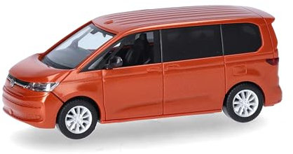 Herpa Modellauto VW Multivan, Energetic Orange Metallic, Miniatur im Maßstab 1:87, Sammlerstück, Made in Germany, Modell aus Kunststoff