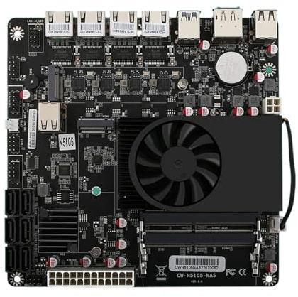 N5105 Industrial Motherboard NAS Motherboards 4 Cores 4 Threads Low Power Processor 4x2.5G i225 Network 2 M.2 Slot 6xSATA DP HD(Motherboards)