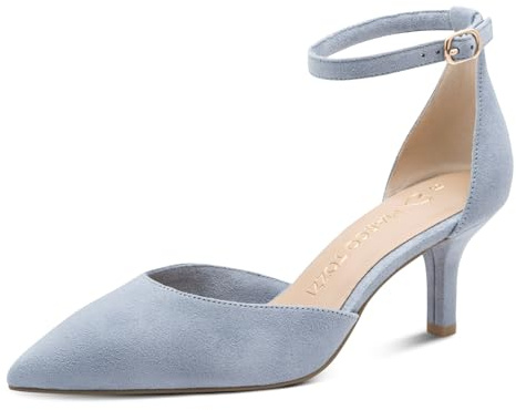 Marco Tozzi Damen Pumps weiches Feel Me Fußbett weiches Innenfutter Spitz, blau (LT.Blue), 41 EU