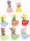 Toddmomy 8 Pièces Aimants Réfrigérateur Céramique Forme de Vase de Fleurs Décorations Magnétiques Adorables pour Cuisine et Frigo Design de Pot de Fleurs Simulé Couleur