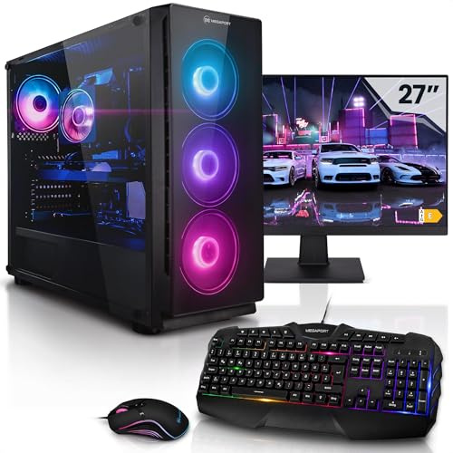 AURUMPC Aurum Komplett Set Einsteiger Gaming PC Ryzen 5 5600G • 27 Monitor • Radeon Vega 7 integriert • 32GB DDR4 • 1TB M.2 SSD • Windows 11 • Tastatur • Maus pc Gaming komplettpaket