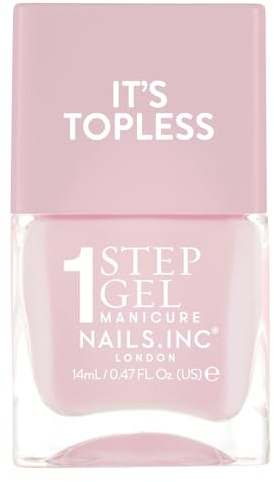 Nails Inc It's Topless Gel-Like Nail Polish, 4-in-1 Base Coat, Treatment, Colour & Top Coat, Long Lasting, Strong, Chip Free Nails, Glossy Salon Quality Manicure, Air Dry Nail Polish, Florence, 14 ML