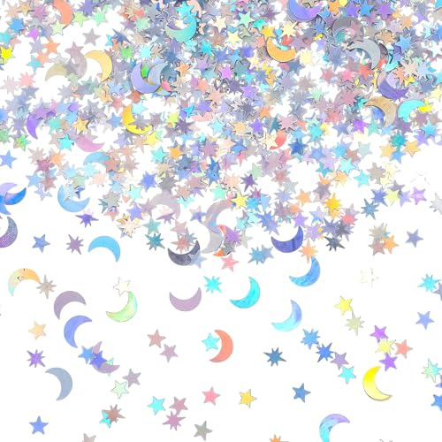Tyqour 6000 Stück Sterne Konfetti Streudeko Geburtstag Hochzeit Tischkonfetti Stern Weihnachts tischdekoration Bunt Runde Konfetti weihnachten Tischdeko Papierkonfetti Tischkonfetti Weihnachtskonfetti