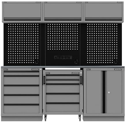 Sealey Superline PRO® Black Edition Modular Storage System Combo - Stainless Worktop - APMSBESTACK03SS