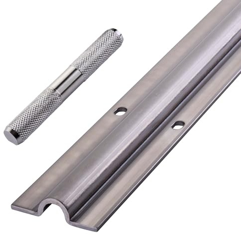 SOTECH Bodenschiene für Rolltor mit Torrollen R10 Laufschiene 2000x55x15mm | Edelstahl inkl. Verbindungsstift für Schiebetor