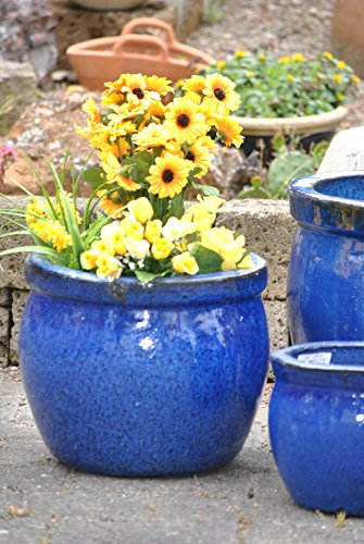 Kunert-Keramik Pflanzkübel,blau,frostfest!!!!!38cm Durchmesser