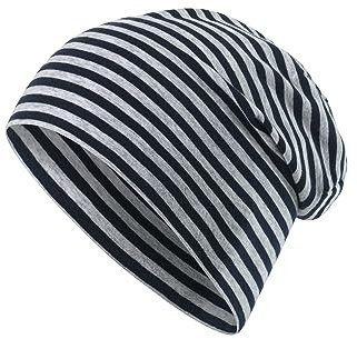 Sterntaler OCS Beanie - Lässige Slouch Beanie Mütze aus Melange Singlejersey geringelt (Bio) - Unisex Kopfbedeckung - variabel tragbar - Baby und Kinder Übergangsmütze, marine, Größe 53