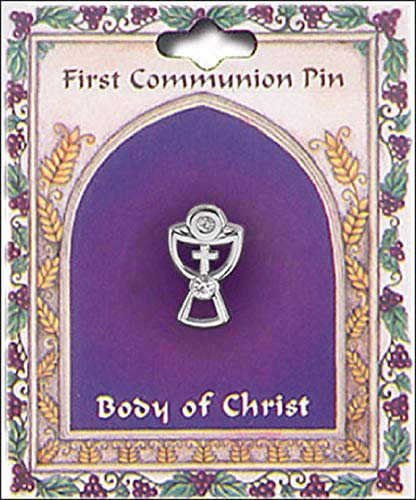 The Healing Corner 1st Communion Pin Chalice Holy Communion Gift Boys Girls Crystal stones
