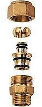 6076 823824 Adaptateur EUROKONUS Tube multicouche 3/4Capuchon chromé 16x2 FAR