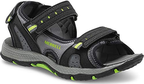 Merrell Unisex-Kinder Panther 2.0 Knöchelriemchen Sandalen, Schwarz (Black Black), 35 EU
