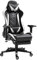 TRISENS Gaming Stuhl mit Fußstütze und ergonomsichen 4D-Armlehnen Gaming Chair in ergonomischer Sportsitz Optik Gamer Stuhl mit verstellbaren Rückenstützkissen Bürostuhl, Farbe:Schwarz/Weiß