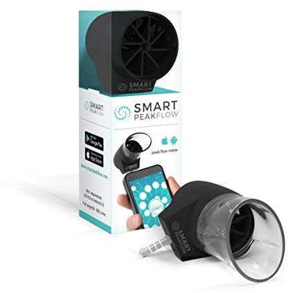Smart Peak Flow Medidor con Bluetooth, diagramas de flujo máximo fáciles y todas las lecturas explicadas, dispositivo médico CE