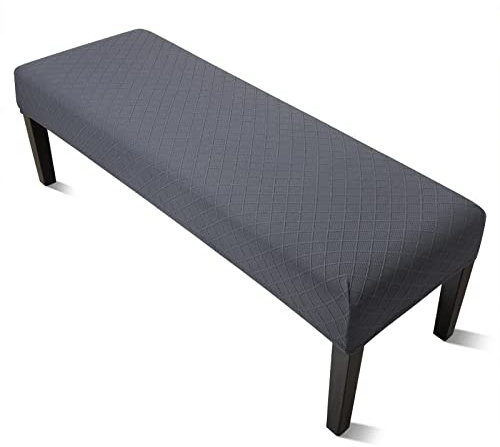 YISUN Universal-Bezug für Esszimmer-Bank, Elastisch Jacquard Dining Bench Cover für Esszimmer, Abnehmbar Bezug für Esszimmerstuhl Esszimmer (Dunkelgrau)