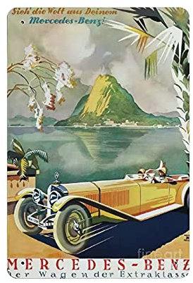 KEYGAMER Mercedes Benz Vintage Metall-Blechschild, Vintage Plakette Poster Garage Bar Home Wanddekoration 20,3 x 30,5 cm