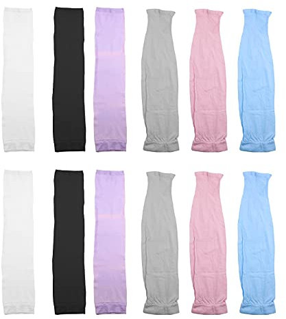 eMagTech Armlinge UV Schutz Armstulpen für Outdoor Sport Radsport Radfahren 33cm 6 Paar Schwarz Weiß Grau Blau Pink und Lila