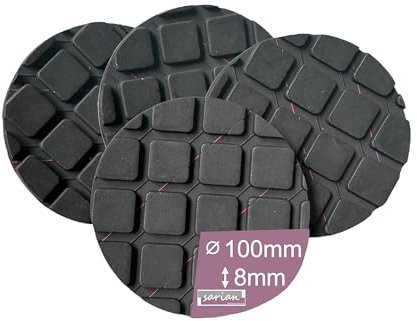 Gummiunterlage Verschiedene Größen und Stärken Gummiunterleger Gummiauflage Raute Gummipuffer (4 Stück, 100x8mm)