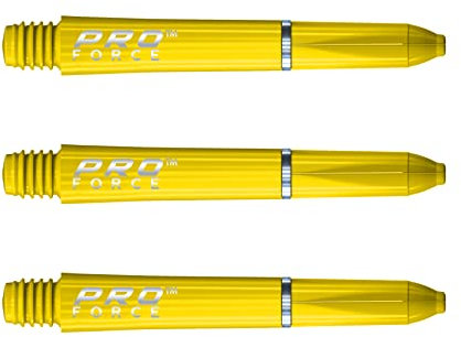 WINMAU Pro-Force Yellow Short Nylon Ring Grip Dart Stems - 1 Set per Pack (3 shafts in total)