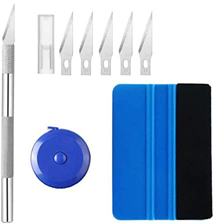 Hsthe Sea 8 Stück Folierungs Werkzeug, Rakel für Folie, Rakel Set für Folierung, Folienrakel, Rakel Set, Rakel Set mit Filzkante, Folien Rakel für Fensterfolien und Auto Folien