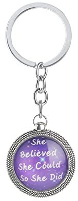 Banemi Schlüsselanhänger Elegant Damen, Home Schlüsselanhänger Runde Sie Glaubte, Sie Könnte Es Tun Schlüsselanhänger Zum Muttertag