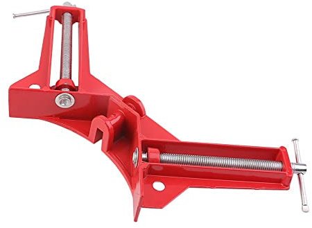 90 Degree Right Angle Clamp, Red Woodworking Clamps Adjustable Wood Vice Miter Clamp for Picture Photo Frame, DIY Hand Tools Corner Clamp 1/2Pcs