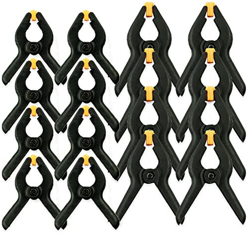 16-Piece Nylon Spring Clamps, Plastic Heavy Duty Grip Clips Set-8pcs 2 inch Clamps, 8pcs 3 inch Clamps