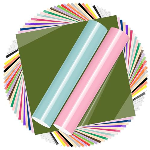VINYL FROG Glossy Permanent Adhesive Vinyl Pack 12''x12'' 30 Sheets/Pack Assorted Colors Craft Vinyl for Mug, Cup, Window & Home Deco,and Other DIY Projects